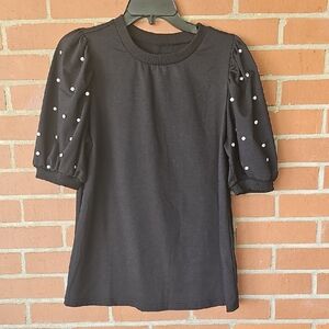 Elegant Black Puff Sleeve Top